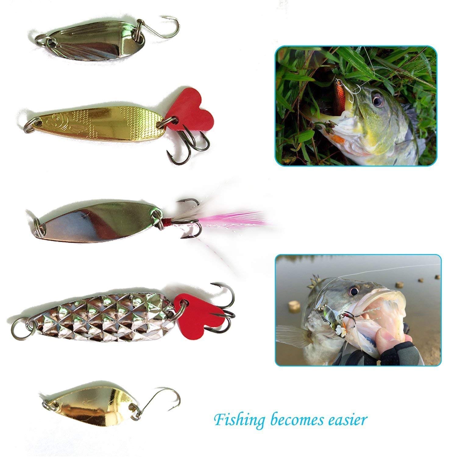 Amazon | 呂Bao 101pcs Fishing LureキットLotsタックルボックス